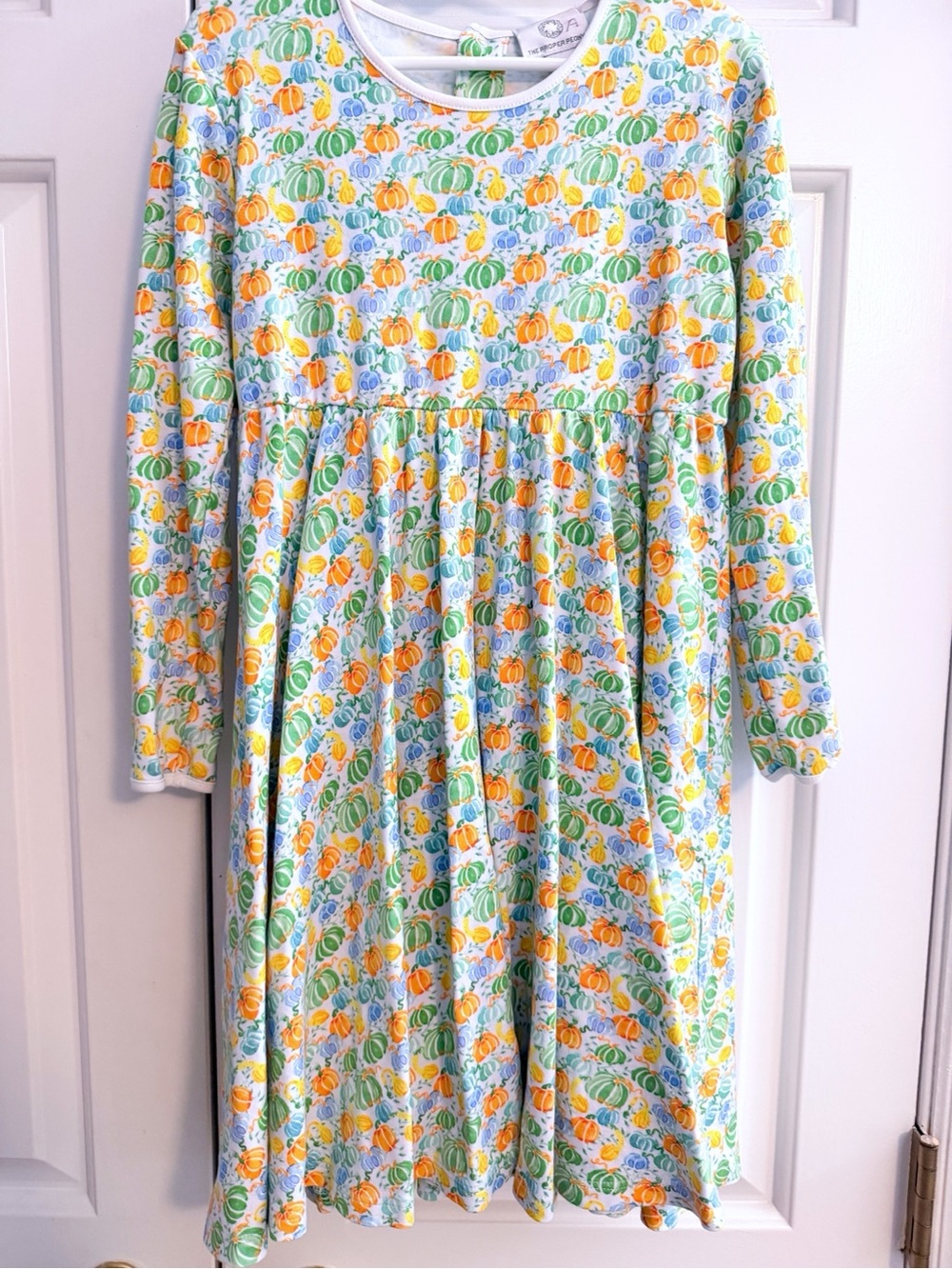 Pumpkin Mix Long Sleeve Twirl Dress by the Proper Peony